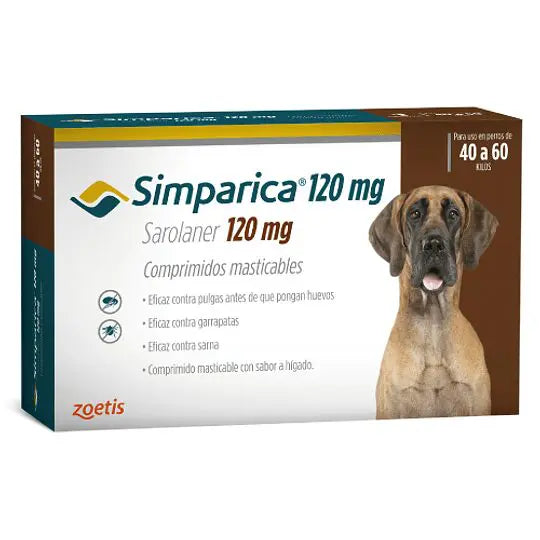 CAJA 3 COMPRIMIDOS SIMPARICA 40 A 60 KG