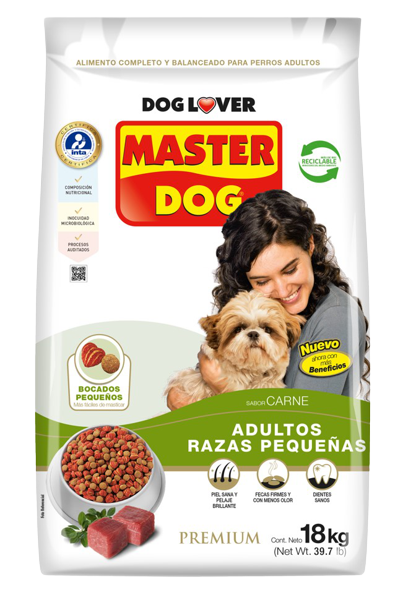 MasterDog Adulto Raza Pequeña 18kg carne