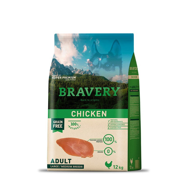 Bravery Chicken Adulto Large/Medium Breed 12kg
