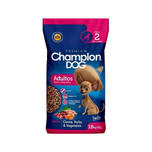 champion dog adulto raza pequeña 18 kg