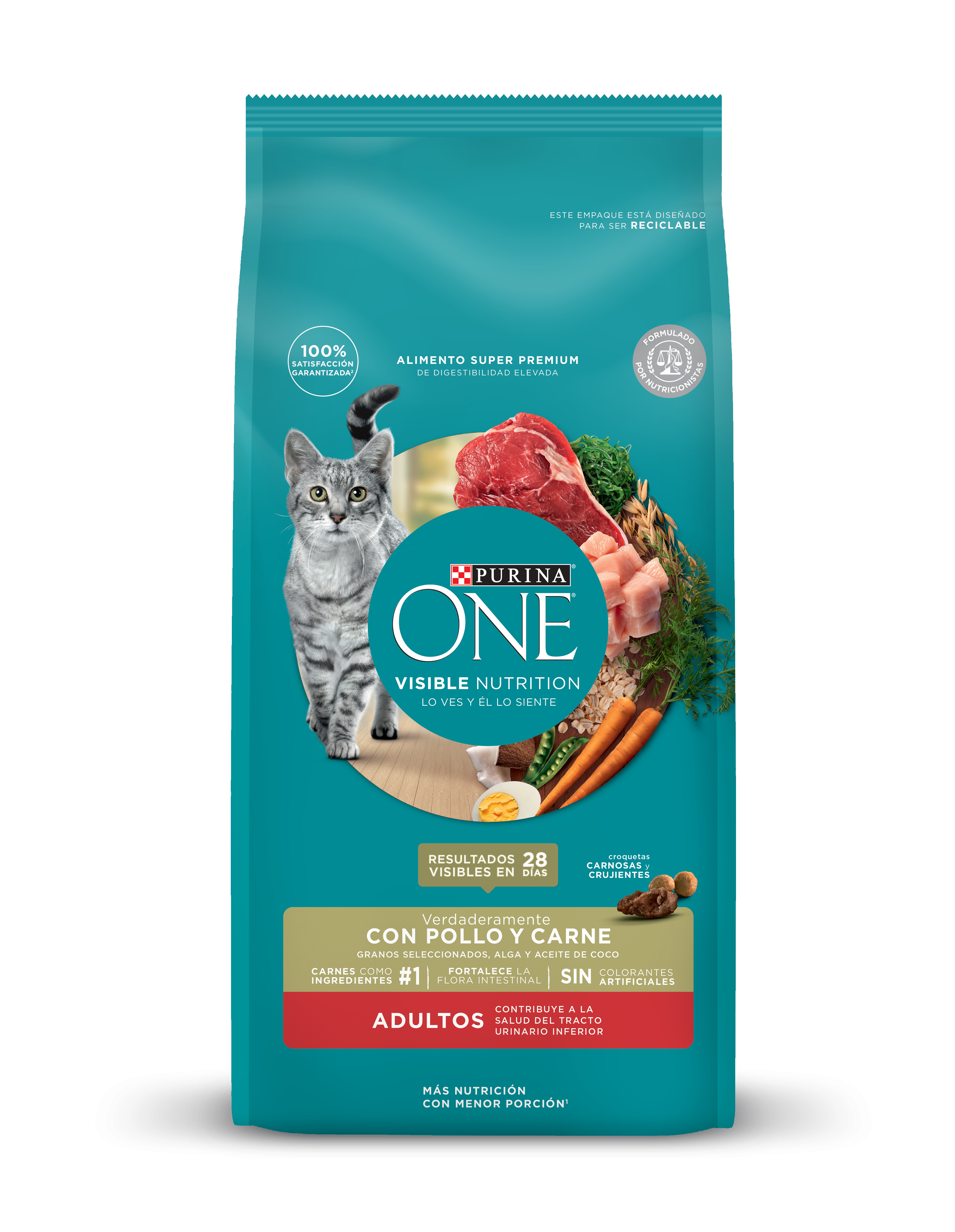 PURINA ONE ADULTO GATO POLLO Y CARNE 2KG
