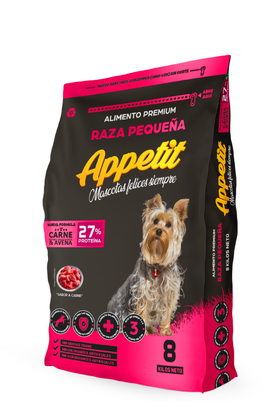 PACK DE 3 UN Appetit Raza Pequeña 3kg  (9KG)