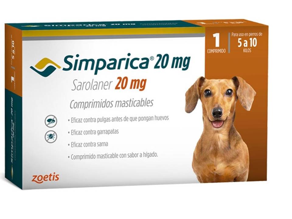 CAJA 3 COMPRIMIDOS SIMPARICA 5 A 10 KG